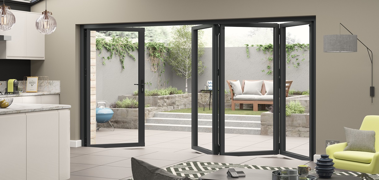 Bifold doors for home and garden Travis Perkins